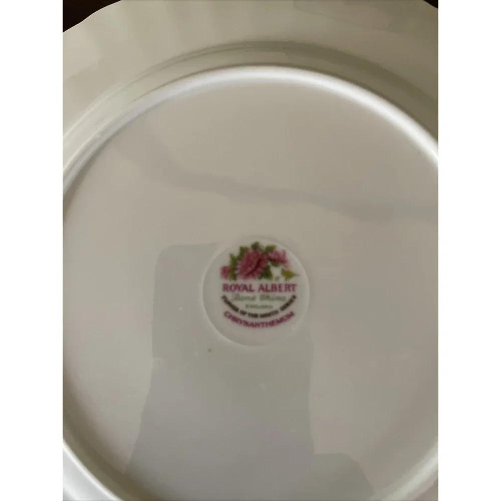 Royal‎ Albert Flower Month November Set Tea Cup Saucer Plate Chrysanthemum